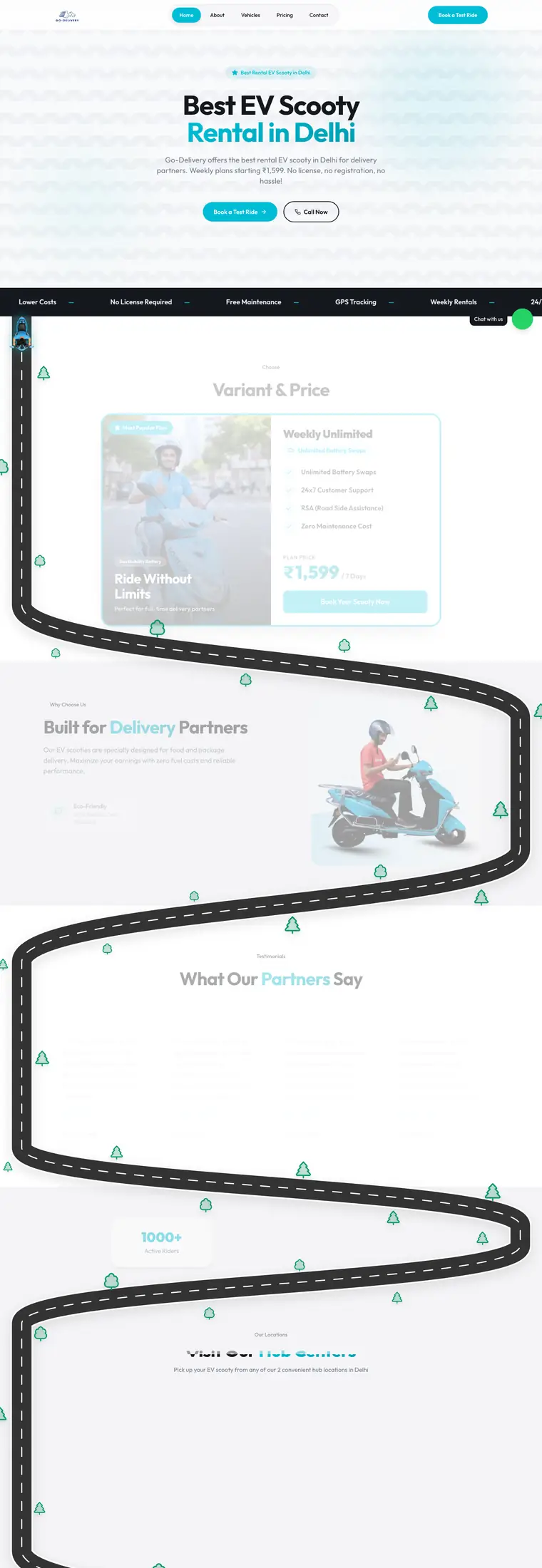Full page design of the Go-Delivery website, built by Desire Div