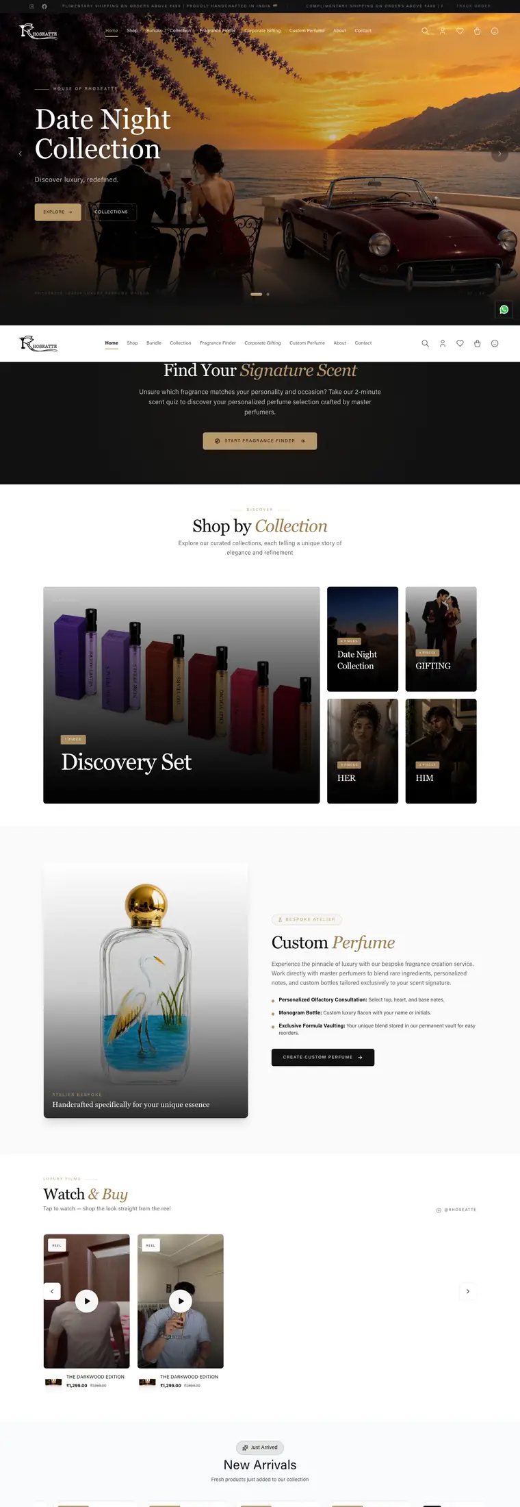 Full page design of the RHOSEATTE website, built by Desire Div